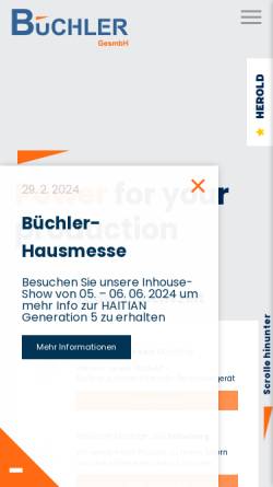 Vorschau der mobilen Webseite www.buechler.at, Büchler GesmbH