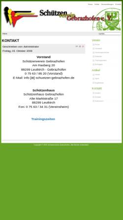 Vorschau der mobilen Webseite www.schuetzen-gebrazhofen.de, Schützenverein Gebrazhofen e.V.
