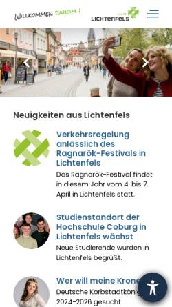 Vorschau der mobilen Webseite www.lichtenfels-city.de, Stadt Lichtenfels