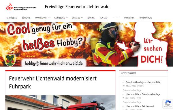 Vorschau von www.feuerwehr-lichtenwald.de, Freiwillige Feuerwehr Lichtenwald