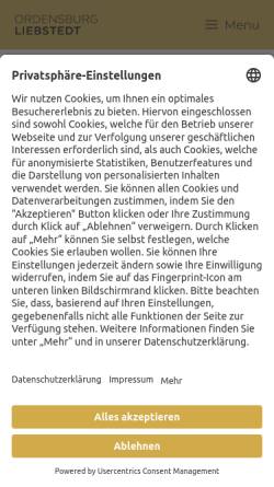 Vorschau der mobilen Webseite burg-liebstedt.de, Ordensburg Liebstedt