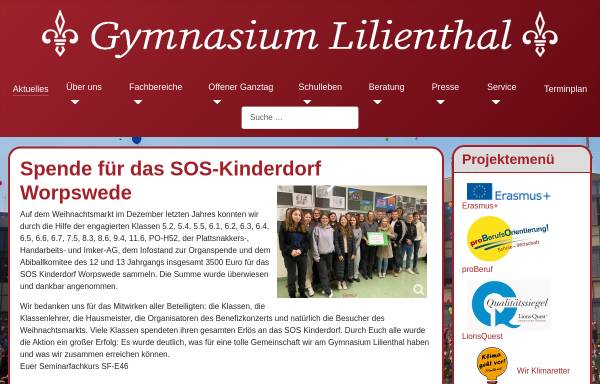 Vorschau von www.gymnasium-lilienthal.de, Gymnasium Lilienthal