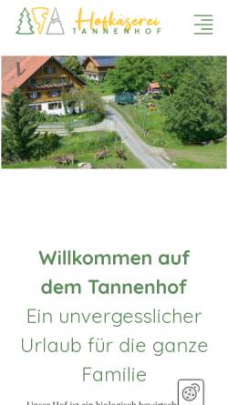 Vorschau der mobilen Webseite www.tannenhof-allgaeu.de, Tannenhof