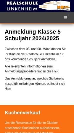Vorschau der mobilen Webseite rs-linkenheim.de, Realschule Linkenheim