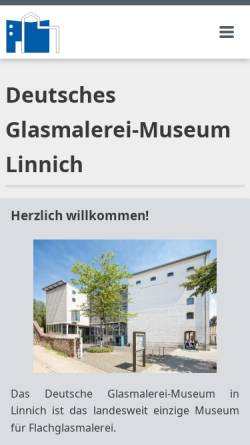 Vorschau der mobilen Webseite www.glasmalerei-museum.de, Deutsches Glasmalerei-Museum