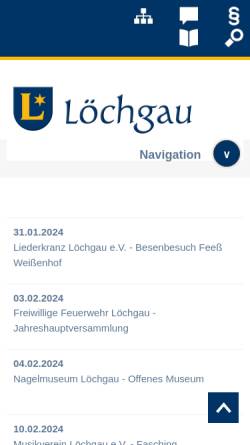 Vorschau der mobilen Webseite www.loechgau.de, Gemeinde Löchgau
