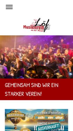 Vorschau der mobilen Webseite www.musikverein-loef.de, Musikverein Löf