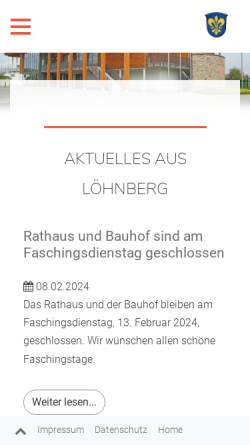 Vorschau der mobilen Webseite www.gemeinde-loehnberg.de, Gemeinde Löhnberg