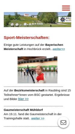 Vorschau der mobilen Webseite www.bsc-muehldorf.de, Bogensportclub Mühldorf