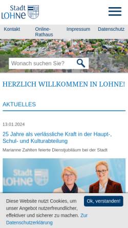 Vorschau der mobilen Webseite www.lohne.de, Stadt Lohne