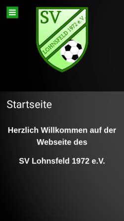 Vorschau der mobilen Webseite www.sv-lohnsfeld.de, Sportverein Lohnsfeld e.V.