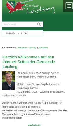 Vorschau der mobilen Webseite www.loiching.de, Loiching