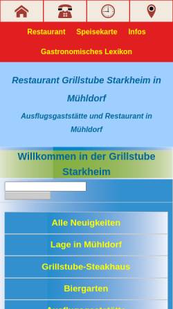 Vorschau der mobilen Webseite www.kellner-starkheim.de, Restaurant Grillstube Starkheim