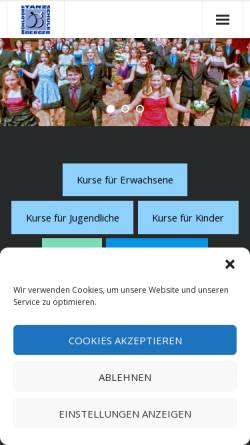 Vorschau der mobilen Webseite tanzschule-muehldorf.de, Tanzschule Berger