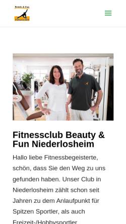 Vorschau der mobilen Webseite fitnessclubbeautyandfun.de, Fitnessclub Beauty and Fun