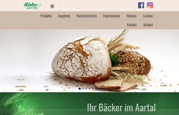 Vorschau von www.baeckerei-lieber.de, Bäckerei-Konditorei Lieber