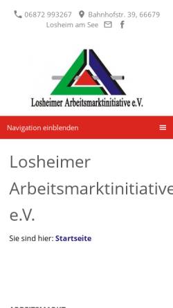 Vorschau der mobilen Webseite www.lai-losheim.de, LAI Losheimer Arbeitsmarktinitiative e.V.
