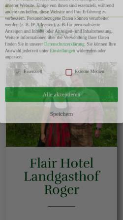 Vorschau der mobilen Webseite landgasthof-roger.de, Flairhotel Landgasthof Roger
