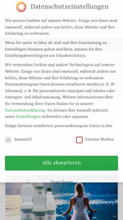 Vorschau der mobilen Webseite www.teusser.de, Teusser - Mineralbrunnen