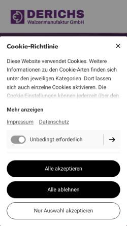 Vorschau der mobilen Webseite derichs-walzen.de, Derichs GmbH