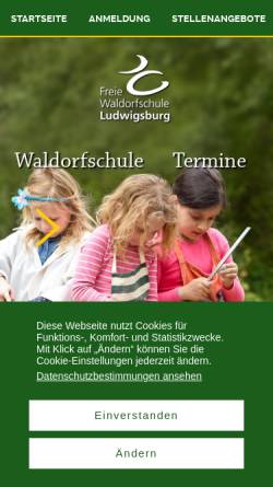 Vorschau der mobilen Webseite www.waldorfschule-ludwigsburg.de, Freie Waldorfschule Ludwigsburg