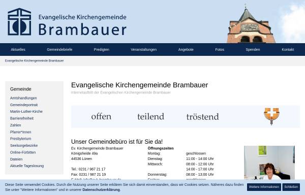 Vorschau von www.evk-brambauer.de, Evangelische Kirchengemeinde Brambauer