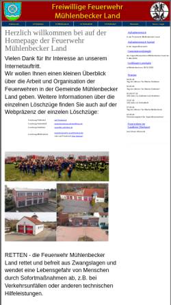Vorschau der mobilen Webseite www.feuerwehr-muehlenbeck.de, Feuerwehr Mühlenbeck