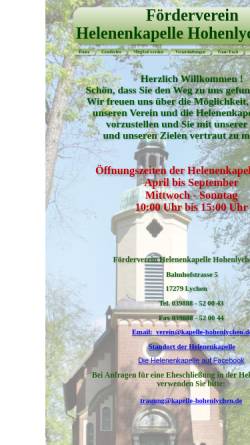 Vorschau der mobilen Webseite www.kapelle-hohenlychen.de, Förderverein Helenenkapelle Hohenlychen e.V.