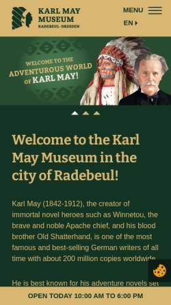 Vorschau der mobilen Webseite www.karl-may-museum.de, Karl-May-Museum