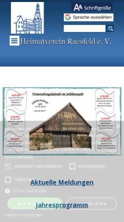 Vorschau der mobilen Webseite www.heimatverein-raesfeld.de, Heimatverein Raesfeld e.V.