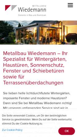 Vorschau der mobilen Webseite www.metallbau-wiedemann.de, Metallbau Wiedemann