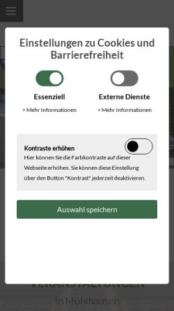 Vorschau der mobilen Webseite www.muehlhausen-kraichgau.de, Mühlhausen im Kraichgau