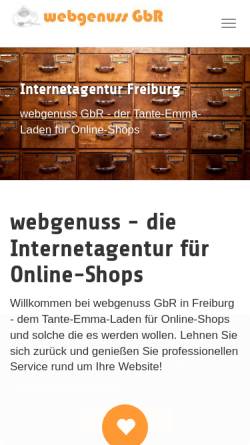 Vorschau der mobilen Webseite www.webgenuss.de, webgenuss Internetservice