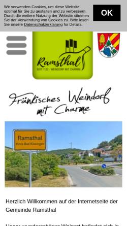 Vorschau der mobilen Webseite www.ramsthal.de, Ramsthal