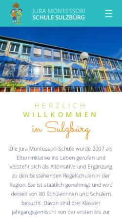 Vorschau der mobilen Webseite www.montessori-jura.de, Jura Montessori Schule Sulzbürg