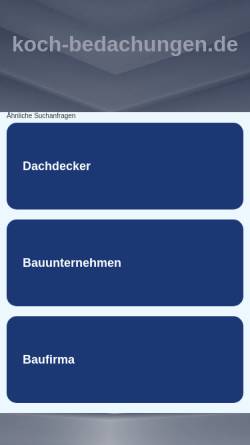 Vorschau der mobilen Webseite www.koch-bedachungen.de, Bedachungen Bernd Koch