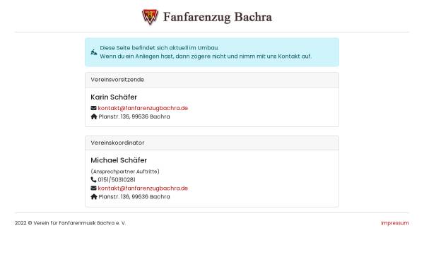Vorschau von www.fanfarenzugbachra.de, Fanfarenzug Bachra