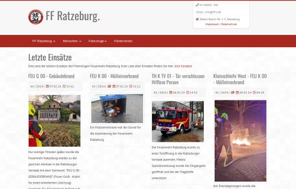 Vorschau von feuerwehr-ratzeburg.de, Freiwillige Feuerwehr Ratzeburg