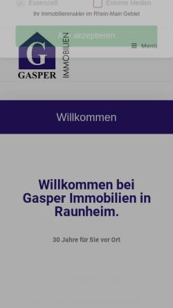 Vorschau der mobilen Webseite www.gasper-immobilien.de, Gasper Immobilien