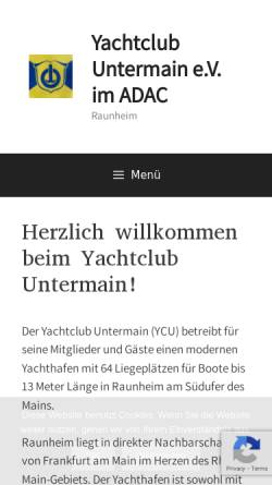 Vorschau der mobilen Webseite ycu-raunheim.de, Yacht-Club Untermain
