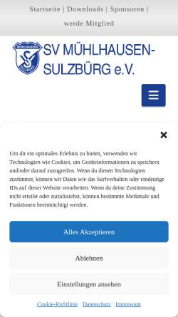 Vorschau der mobilen Webseite www.sv-muehlhausen-sulzbuerg.de, Der SV Mühlhausen-Sulzbürg e.V.