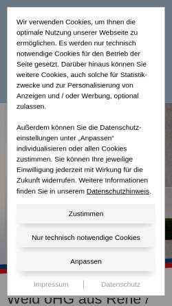 Vorschau der mobilen Webseite www.weidrehe.de, Baldur Weid - Heizung - Sanitär