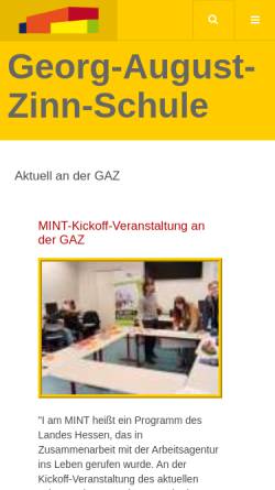 Vorschau der mobilen Webseite www.gaz-reichelsheim.de, Georg-August-Zinn-Schule