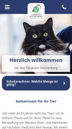 Vorschau der mobilen Webseite www.tierklinik-wuerzburg.de, Tierärztliche Klinik Dr. Wilhelm Thevis