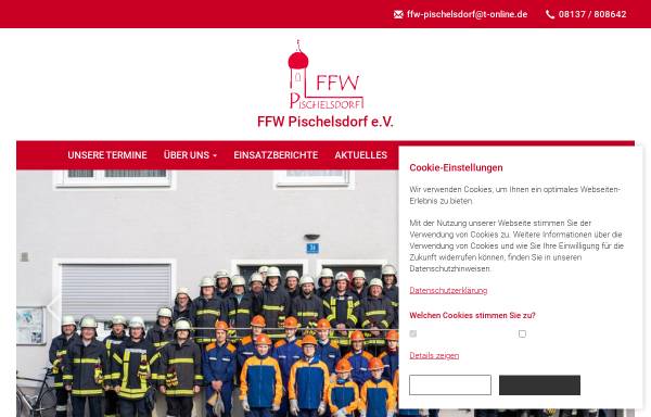 Vorschau von www.ffw-pischelsdorf.de, Freiwillige Feuerwehr Pischelsdorf