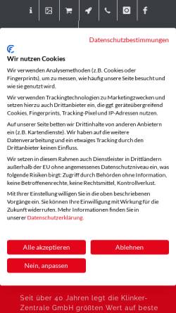 Vorschau der mobilen Webseite www.klinker.de, Klinker-Zentrale GmbH
