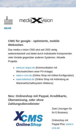 Vorschau der mobilen Webseite www.media-x-vision.de, Media-X-Vision - Matthias Veith