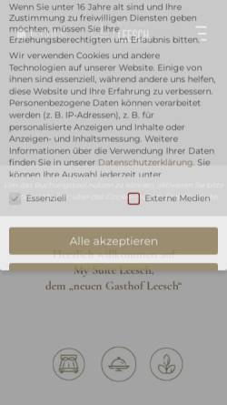 Vorschau der mobilen Webseite www.gasthof-leesch.de, Gasthof Leesch