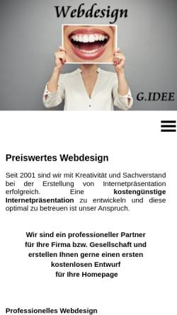 Vorschau der mobilen Webseite www.g-idee.de, G. Idee - Claudia Grebe