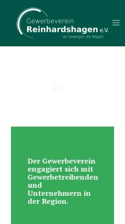Vorschau der mobilen Webseite gewerbeverein-reinhardshagen.de, Gewerbeverein Reinhardshagen e.V.